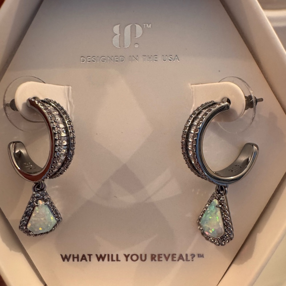 BP Silver and Opal Drop Earrings